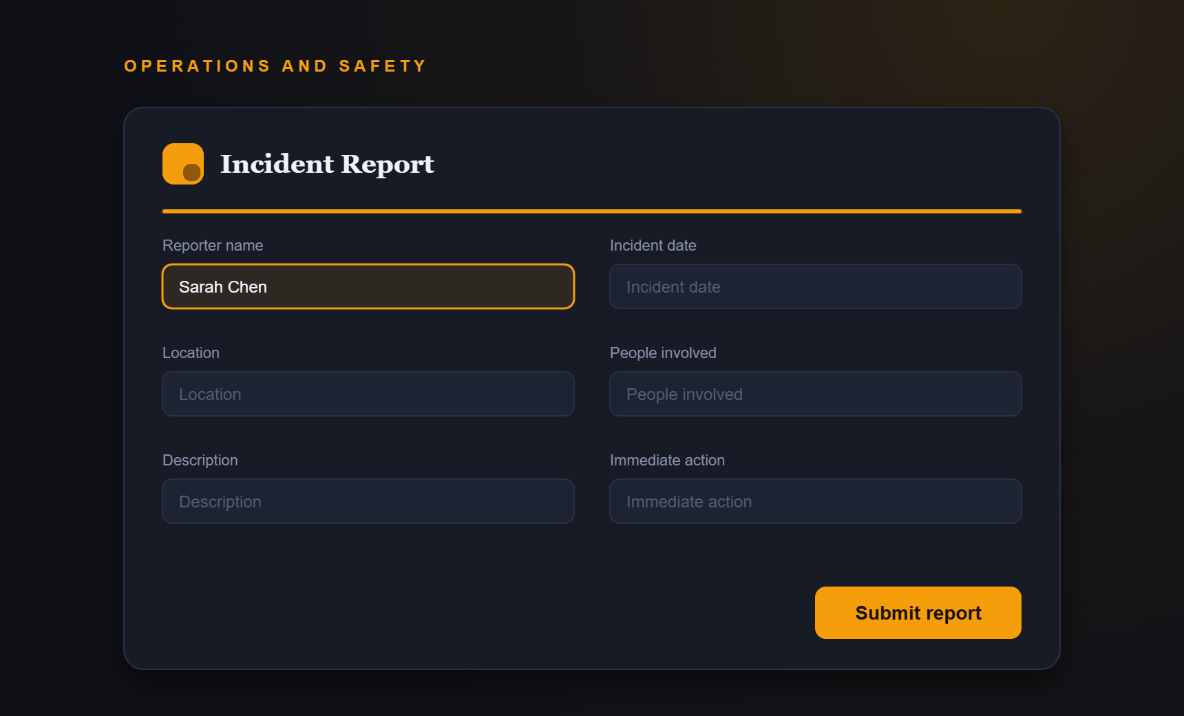 Placeholder image for Incident report forms.